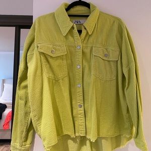 Lime Green Corduroy shirt jacket